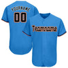 Custom Powder Blue Black-Orange Baseball Jersey