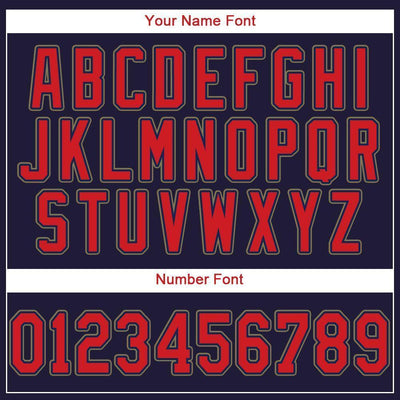 Custom Navy Red-Old Gold Baseball Jersey