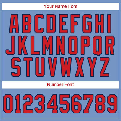 Custom Light Blue Red-Navy Baseball Jersey