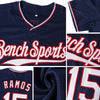 Custom Navy White-Red Authentic Baseball Jersey