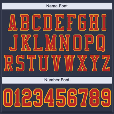 Custom Navy Scarlet-Gold Mesh Authentic Football Jersey