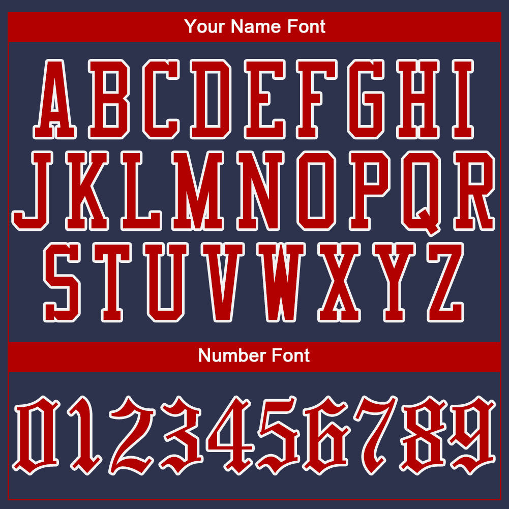 Custom Navy Red-White Authentic Baseball Jersey