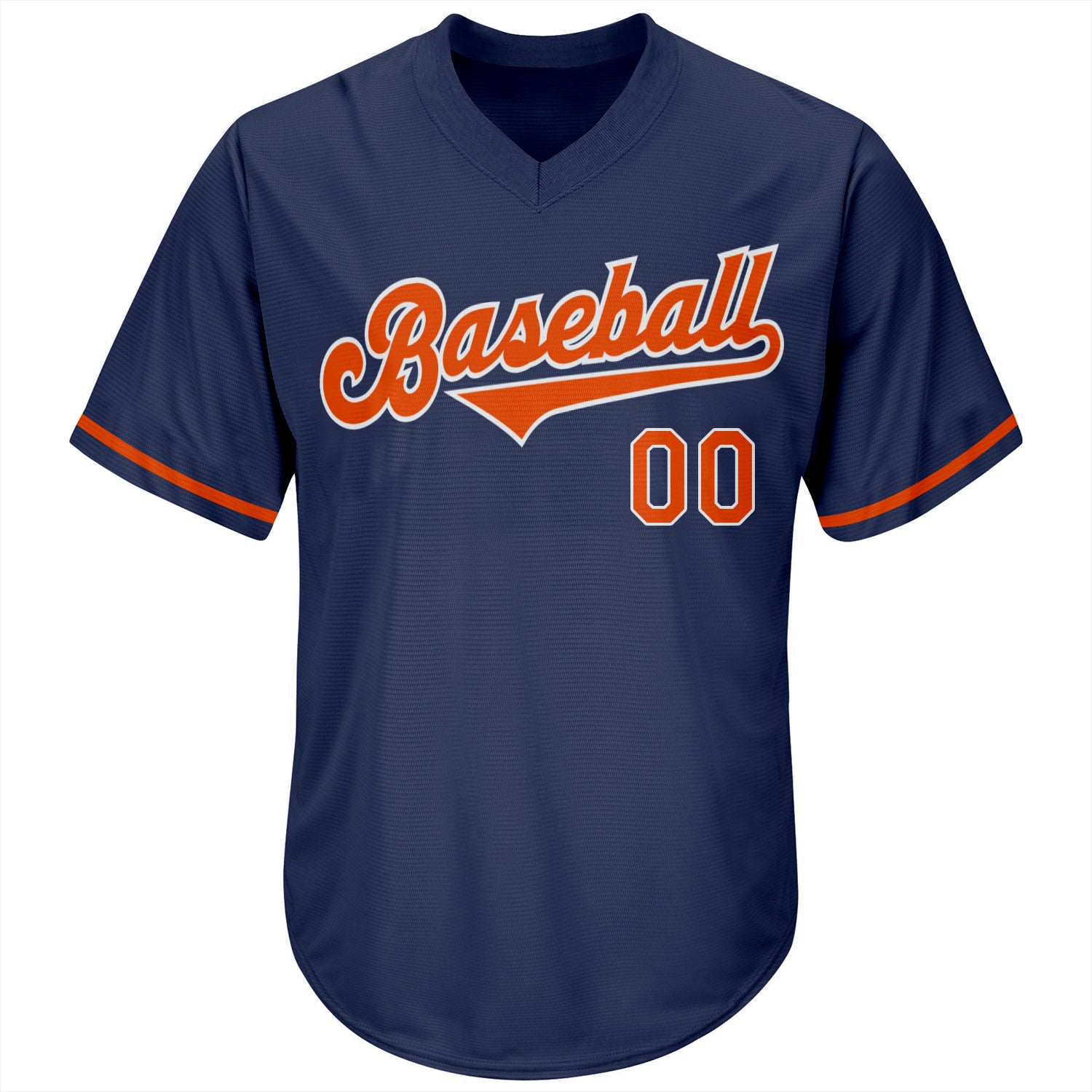 Custom Navy Orange-White Authentic Throwback Rib-Knit Baseball Jersey Shirt