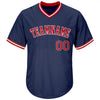 Custom Navy Red-White Authentic Throwback Rib-Knit Baseball Jersey Shirt