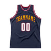 Custom Navy White-Maroon Authentic Throwback Basketball Jersey