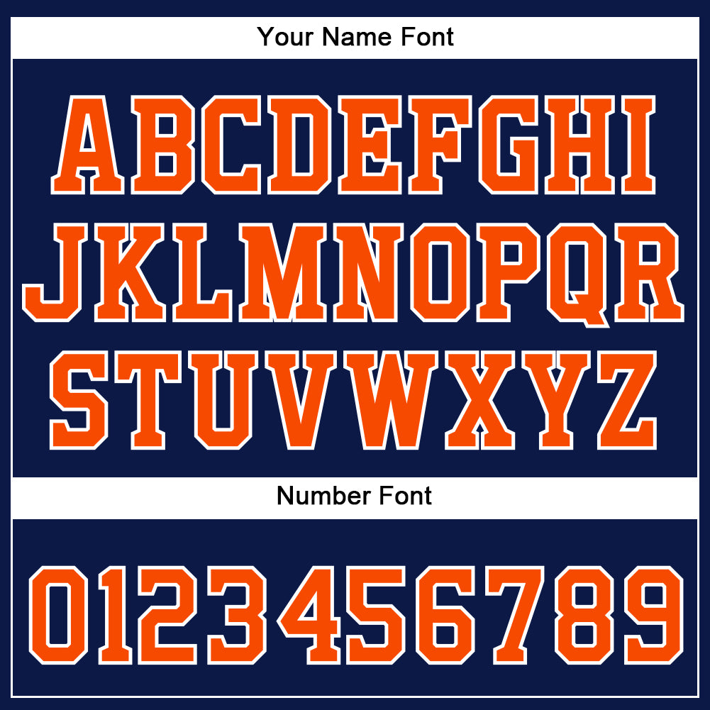 Custom Navy Orange-White Authentic Baseball Jersey