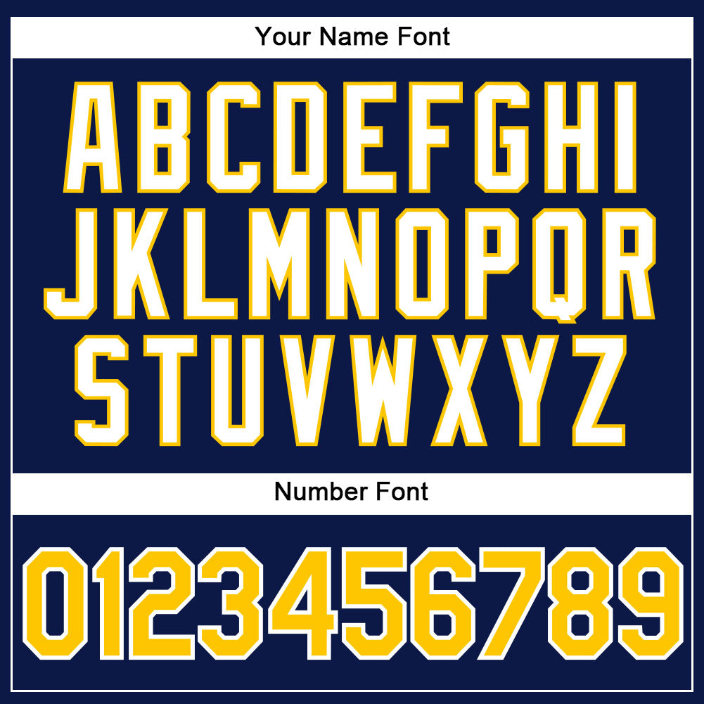 Custom Navy White Pinstripe Gold-White Authentic Baseball Jersey