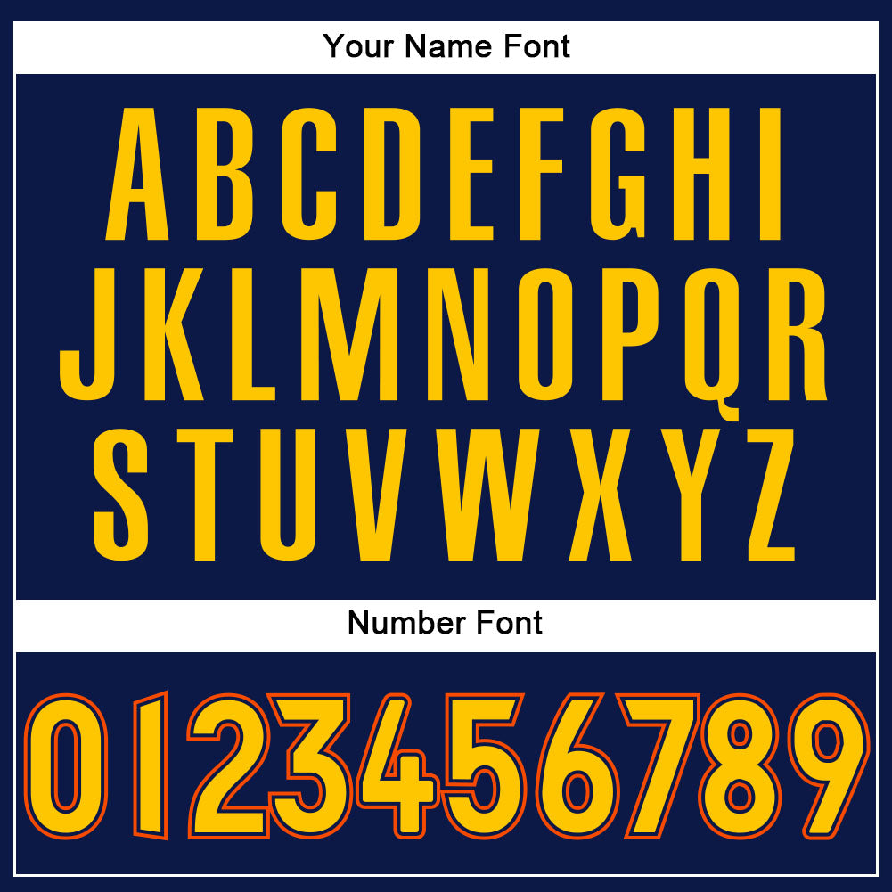 Custom Navy White Pinstripe Gold-Orange Authentic Baseball Jersey