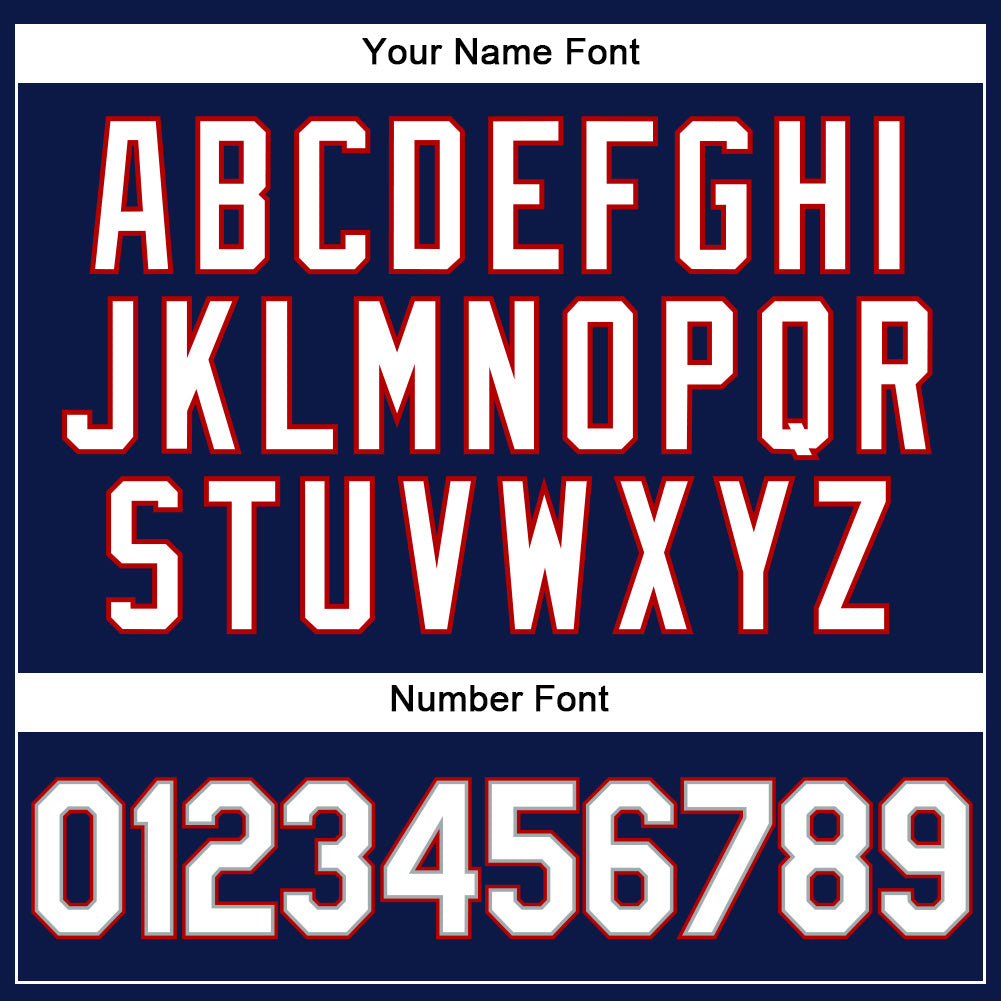 Custom Navy White Pinstripe White-Red Authentic Baseball Jersey