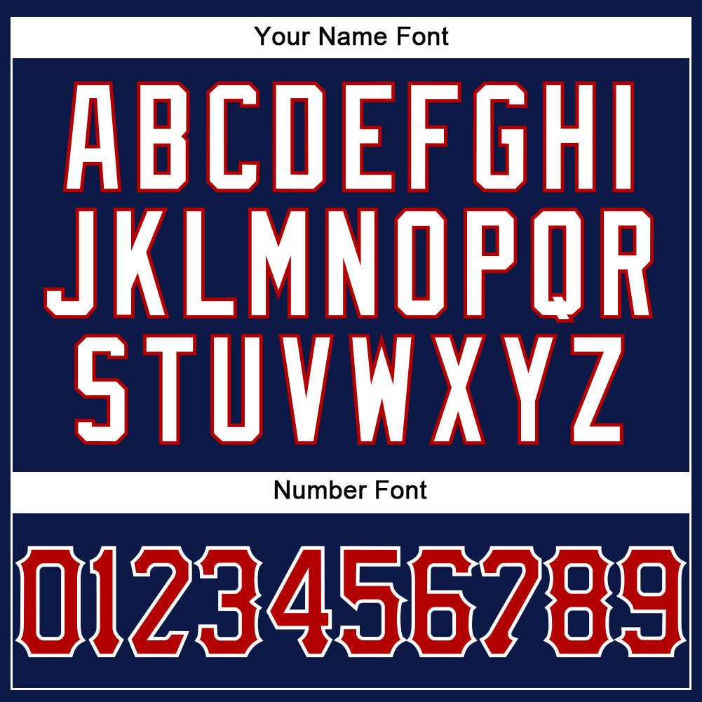 Custom Navy White Pinstripe Red-White Authentic Baseball Jersey