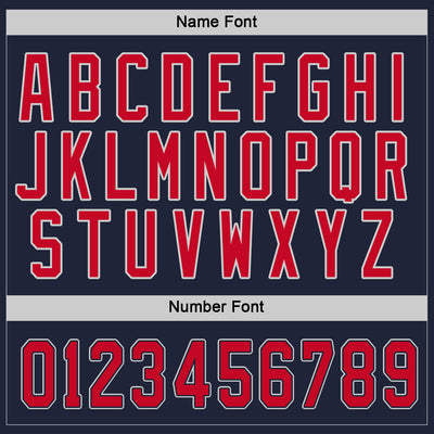 Custom Navy Red-Gray Hockey Jersey