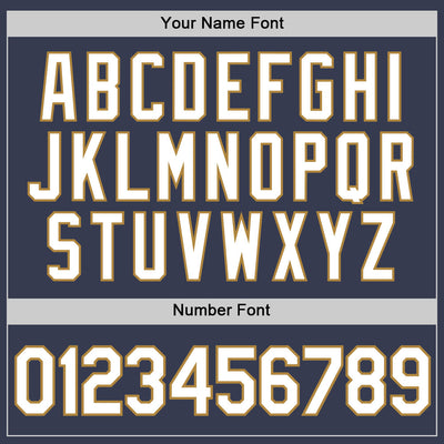 Custom Navy White-Old Gold Performance T-Shirt