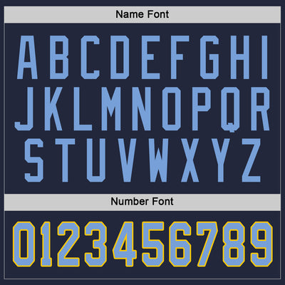 Custom Navy Light Blue-Gold Hockey Jersey