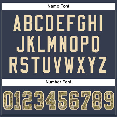 Custom Navy Camo-Cream Mesh Authentic Football Jersey