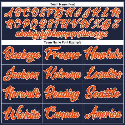 Custom Navy Orange-White Authentic Baseball Jersey