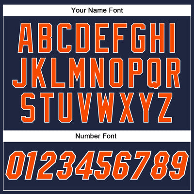 Custom Navy Orange-White Authentic Baseball Jersey