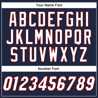 Custom Navy White-Red Authentic Baseball Jersey