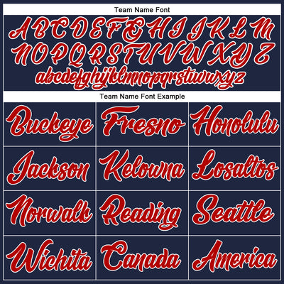 Custom Navy Red-White Authentic Baseball Jersey