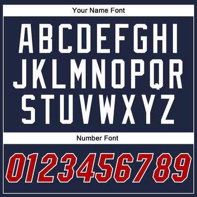 Custom Navy Red-White Authentic Baseball Jersey