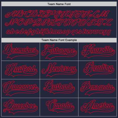 Custom Navy Navy-Red Hockey Jersey