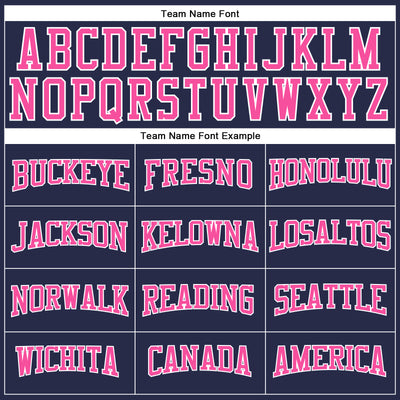Custom Navy Pink-White Authentic Throwback Basketball Jersey
