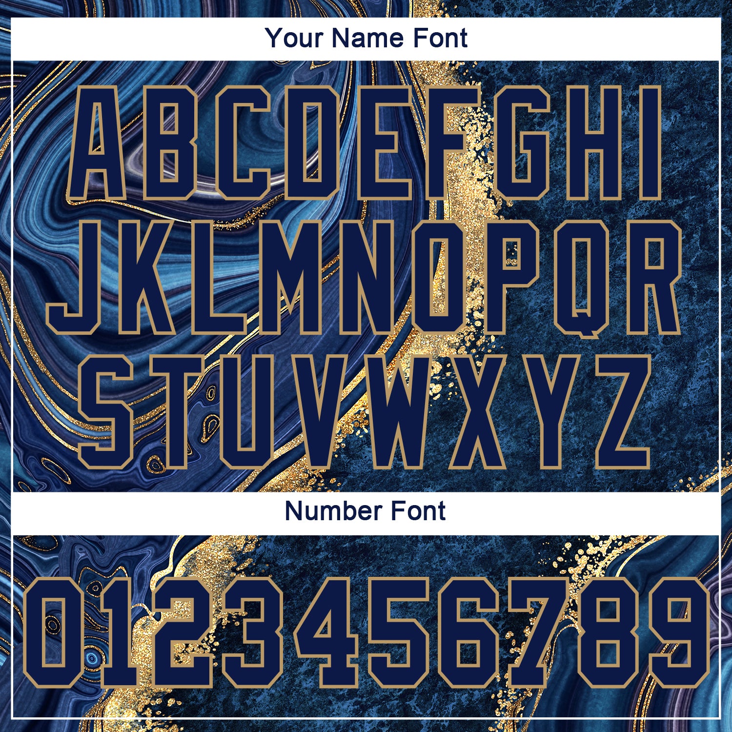 Custom Navy Navy-Old Gold 3D Pattern Design Marble Authentic Baseball Jersey