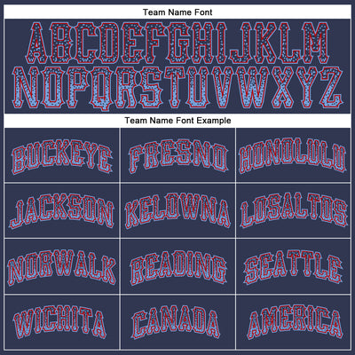 Custom Navy Light Blue-Red Authentic Drift Fashion Baseball Jersey