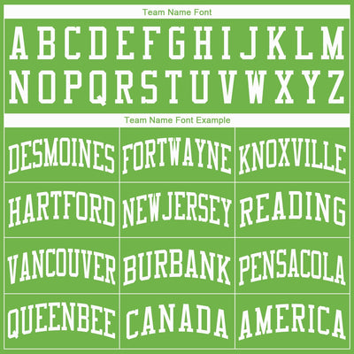 Custom Neon Green White Round Neck Basketball Jersey