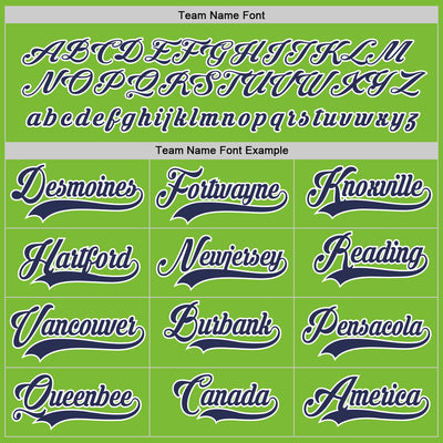 Custom Neon Green Navy-White Hockey Jersey