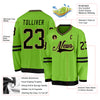 Custom Neon Green Black-Old Gold Hockey Jersey