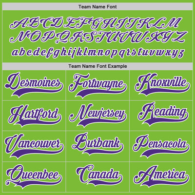 Custom Neon Green Purple-White Hockey Jersey