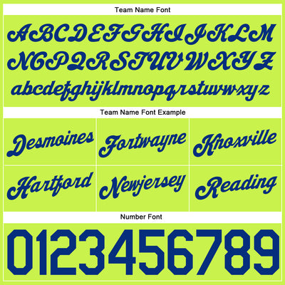 Custom Neon Green Royal-White Authentic Throwback Basketball Shorts