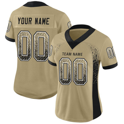 Custom Vegas Gold Black-White Drift Fashion Football Jersey