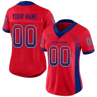 Custom Scarlet Royal-White Drift Fashion Football Jersey
