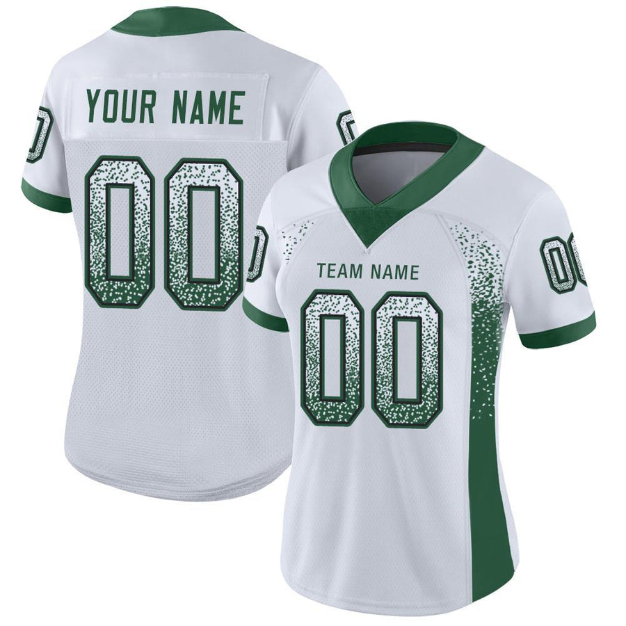 Custom White Grass Green-Black Drift Fashion Football Jersey