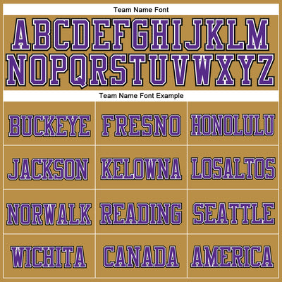 Custom Old Gold Purple-Black Stitched Cuffed Knit Hat