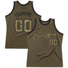Custom Olive Camo-Black Authentic Throwback Salute To Service Basketball Jersey