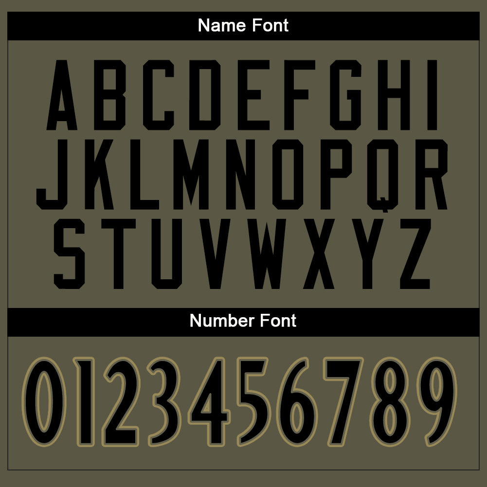 Custom Olive Black-Old Gold Mesh Salute To Service Football Jersey