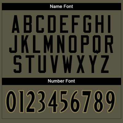 Custom Olive Black-Old Gold Mesh Salute To Service Football Jersey