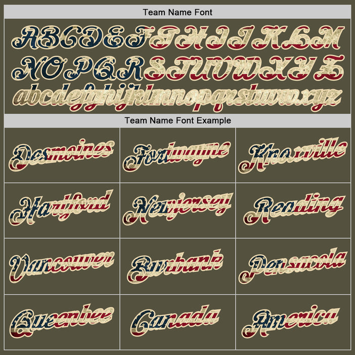 Custom Olive Vintage USA Flag-Cream Performance Salute To Service T-Shirt