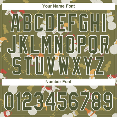 Custom Olive Olive-White Christmas 3D Authentic Salute To Service Baseball Jersey