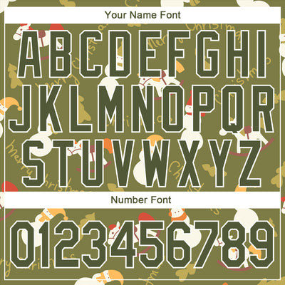 Custom Olive Olive-White Christmas 3D Performance Salute To Service T-Shirt