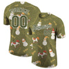 Custom Olive Olive-White Christmas 3D Performance Salute To Service T-Shirt