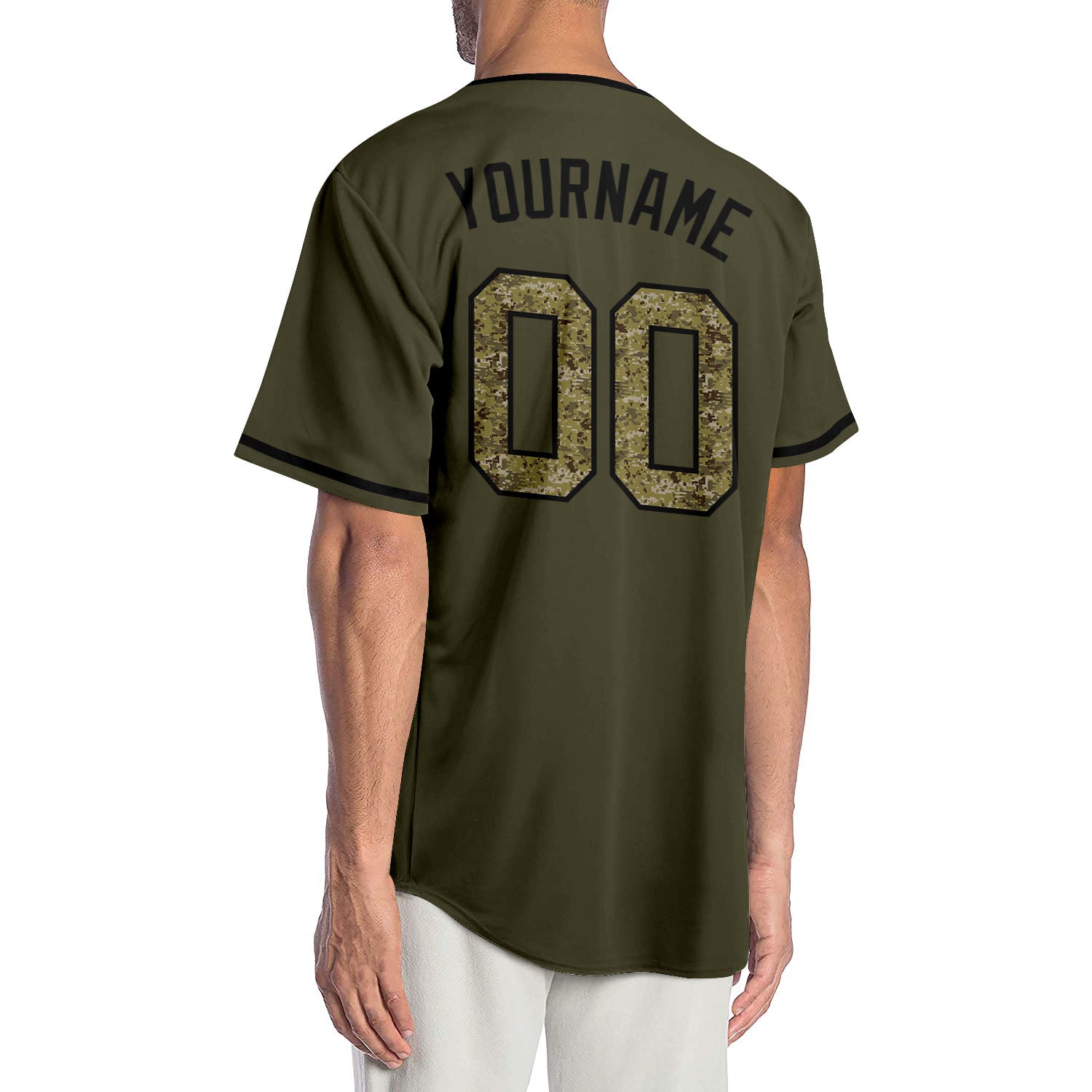 Custom Olive Red-Black Authentic Salute To Service Baseball Jersey