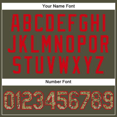 Custom Olive Cmao-Red Authentic Salute To Service Baseball Jersey