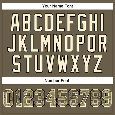 Custom Olive Camo-Cream Authentic Throwback Salute To Service Basketball Jersey