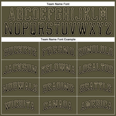 Custom Olive Black-Cream Authentic Drift Fashion Salute To Service Baseball Jersey