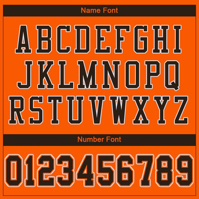 Custom Orange Brown-White Mesh Authentic Football Jersey
