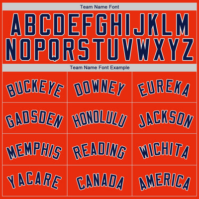 Custom Orange Navy-White Authentic Baseball Jersey