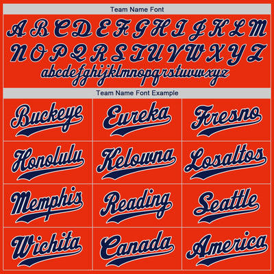 Custom Orange Navy-White Authentic Baseball Jersey